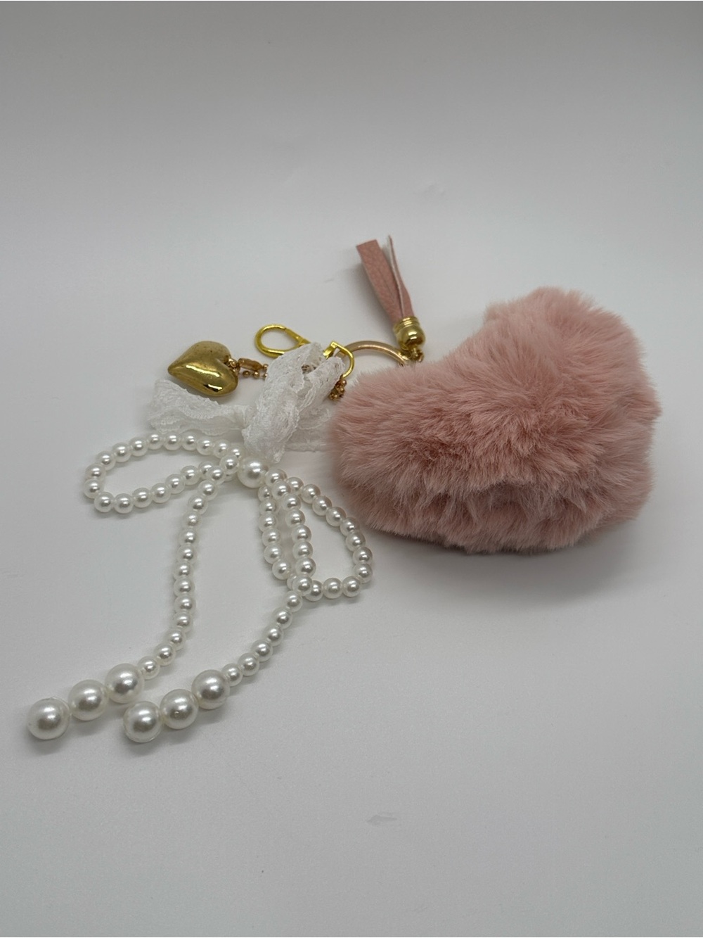 Pink Faux Fur Bag Charm